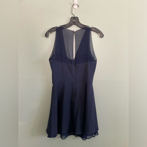 Tobi Womens Navy V Neck Sheer Top Fit and Flare Mini Dress size S - Picture 8 of 9